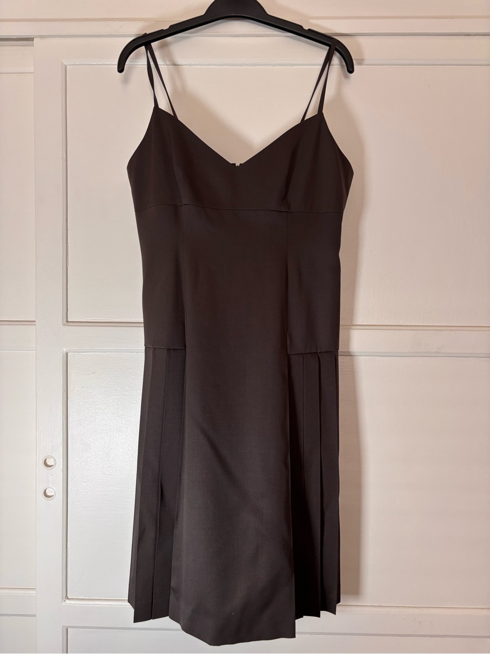 J.Crew Classic Spaghetti Strap with pleated skirt  Brown Dress